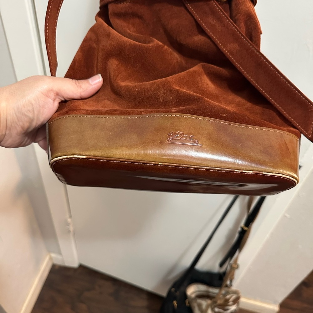 Longchamp Brown Suede Crossbody Bag - Picture 2 of 6